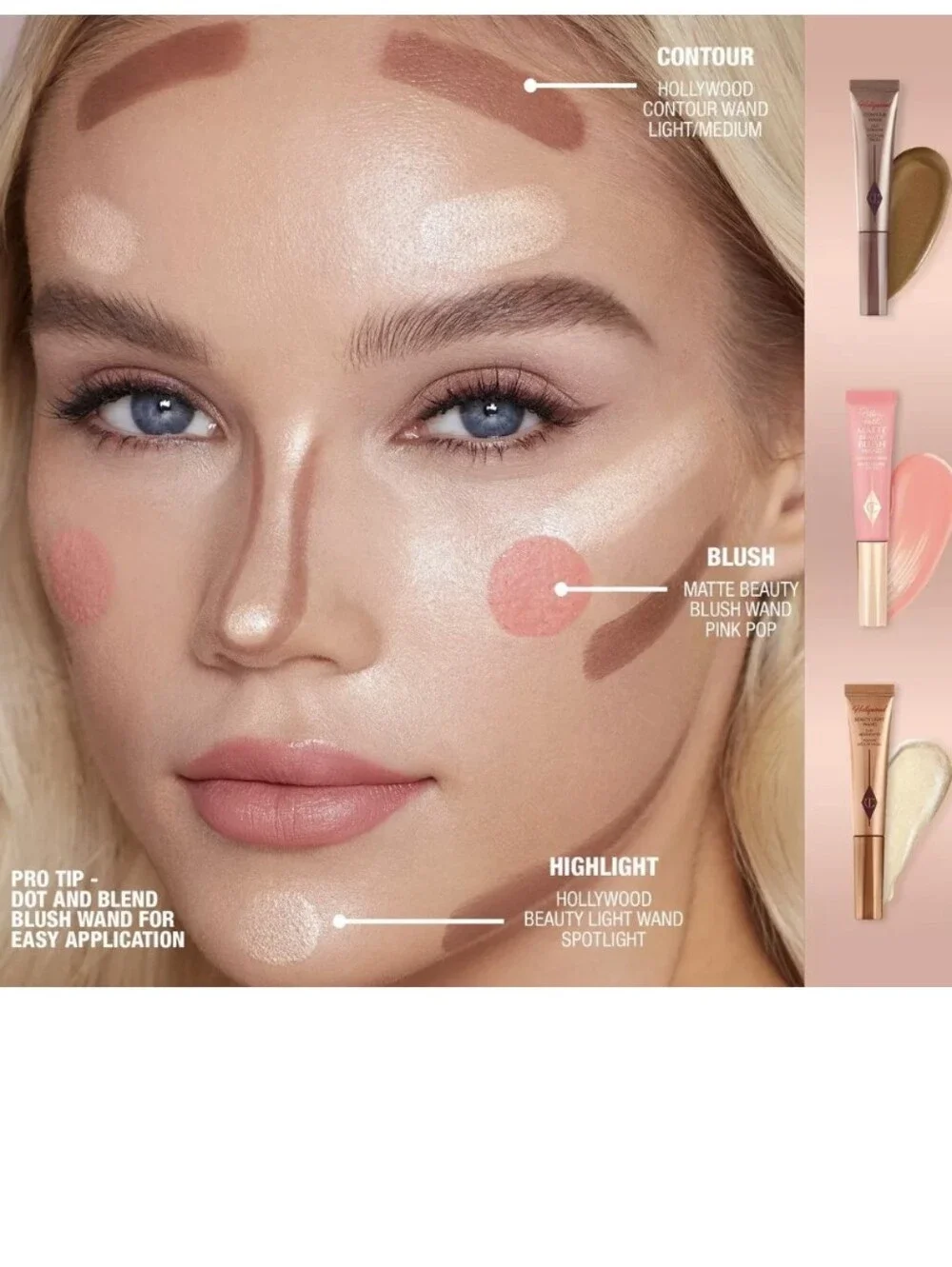 Charlotte Tilbury Pillow Talk Matte Beauty Blush Wand: Pink Pop, 12ml, NIB